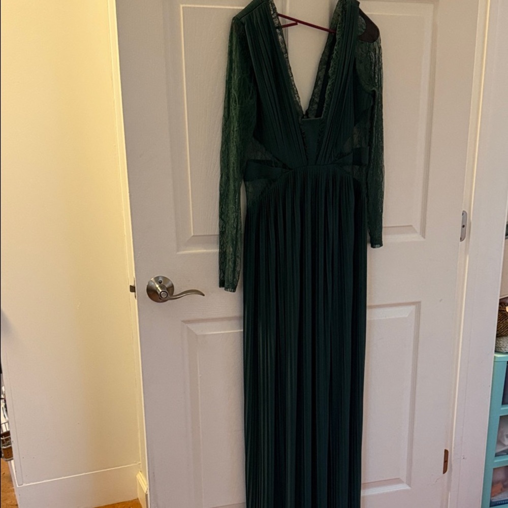 Elegant Holiday Green Evening Gown